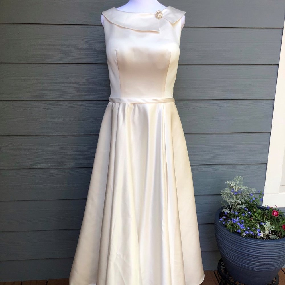 Vintage Inspired A-Line Satin Wedding Dress
